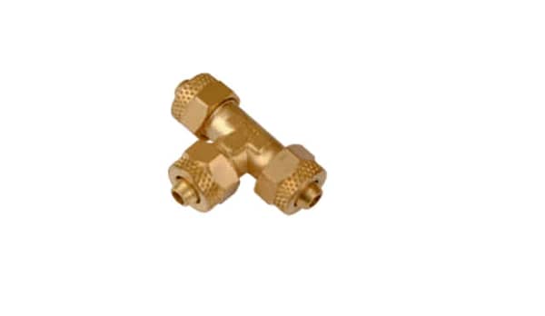 Brass equal t assembly P U Tube Fitting for gas, water supply systems, solar thermal applications