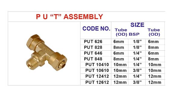 ND537 brass fittings p u t assm 2