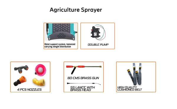 Double Battery operated sprayer 12V 16 A for agricultural usage - Image 2