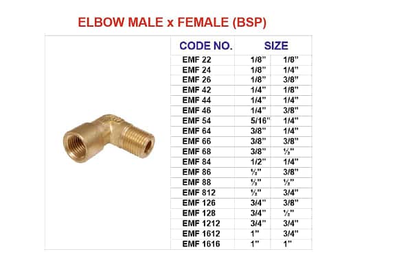 Brass? elbow MxF compression pipe fittings for plumbing, oil, gas and steam applications - Image 2
