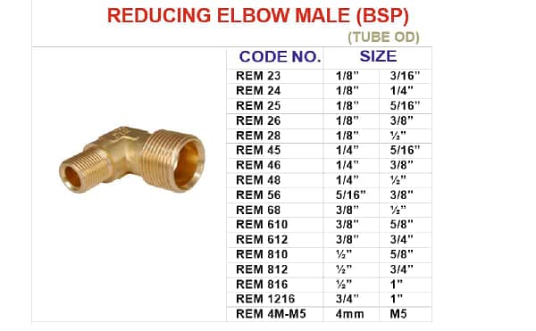 Brass reducing elbow male compression pipe fittings for plumbing, oil, gas and steam applications - Image 2