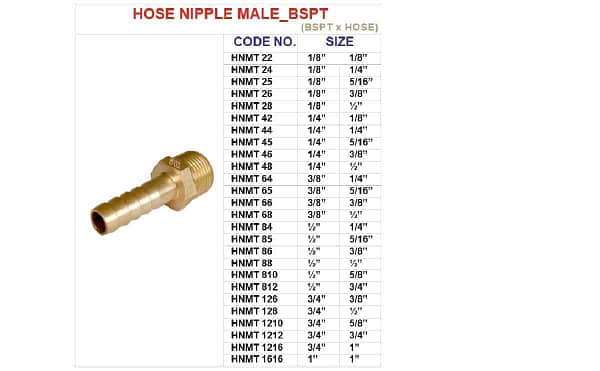 Brass hose male nipple fittings BSPT for transfer water, oil, gas, and other non-corrosive liquid applications - Image 2