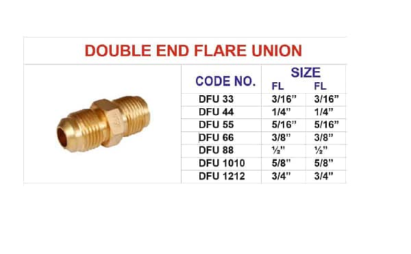 Brass Reducing flare union tube fitting for heavy machinery, and industrial and construction equipment applications - Image 2