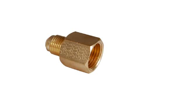 Brass gauge adaptor tube fitting for heavy machinery, and industrial and construction equipment applications