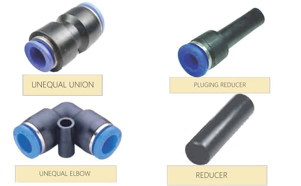 Pneumatic elbow fittings Akari push in fittings for air, inert gases and other industrial and domestic applications