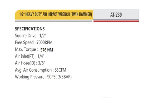 Twin hammer 1/2 inch heavy duty air impact wrench professional pnuematic tools - Image 2