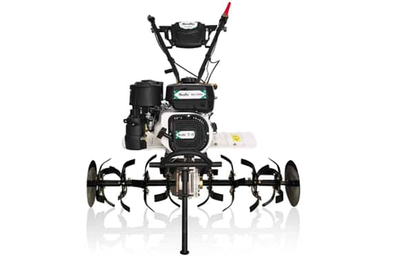 Rotary tiller power weeder 4 stoke petrol 7 HP engine buy online agricultural inter cultivator petrol power tiler machine for framing and agriculture purpose