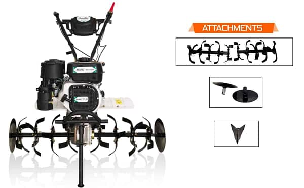 Rotary tiller power weeder 4 stoke petrol 7 HP engine buy online agricultural inter cultivator petrol power tiler machine for framing and agriculture purpose - Image 5