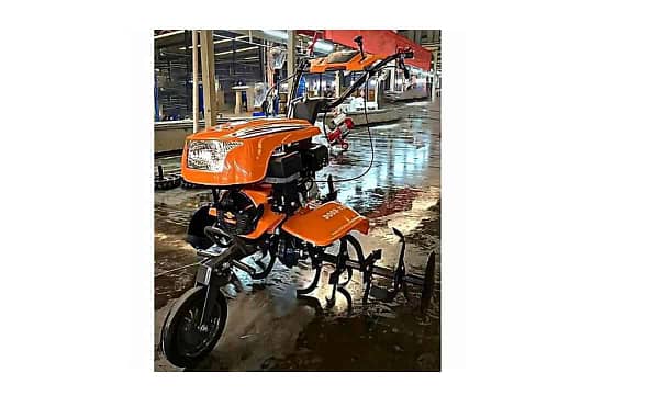 Power weeder machine 7 HP petrol engine with head lamp & front wheel for farming purposes. - Image 3