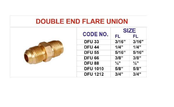 ND553 brass fittings Flare union 2 1