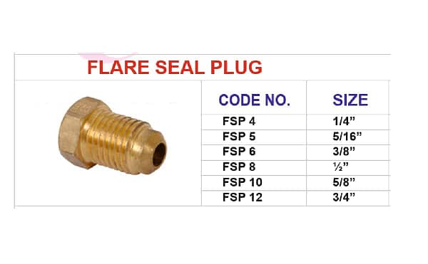 ND554 brass fittings Flare seal plug 2
