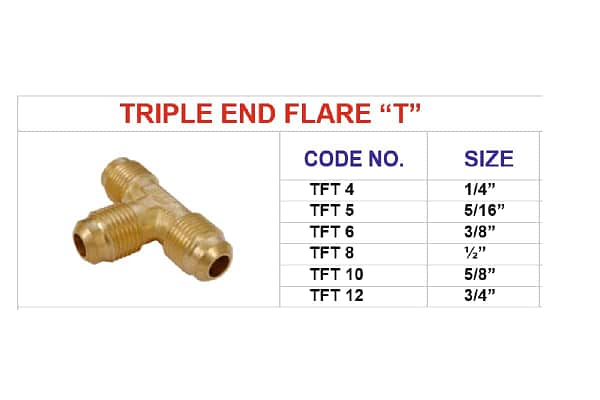 Brass triple end flare fitting for heavy machinery, and industrial and construction equipment applications - Image 2