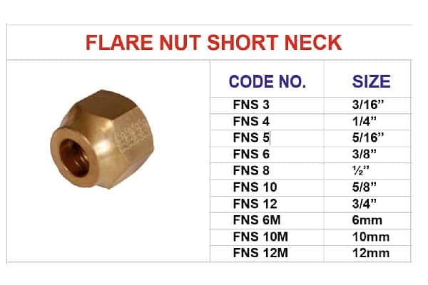 ND549 brass fittings Flare nut short nut 2