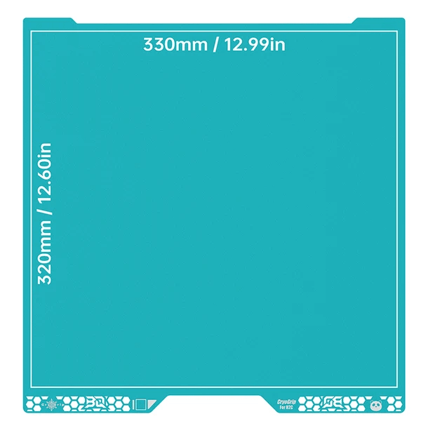 Bambu Lab H2C Build Plate 330 × 320mm Frostbite for 3D Printer 3 Bambu Lab H2C Build Plate 330 × 320mm Frostbite for 3D Printer - Image 3