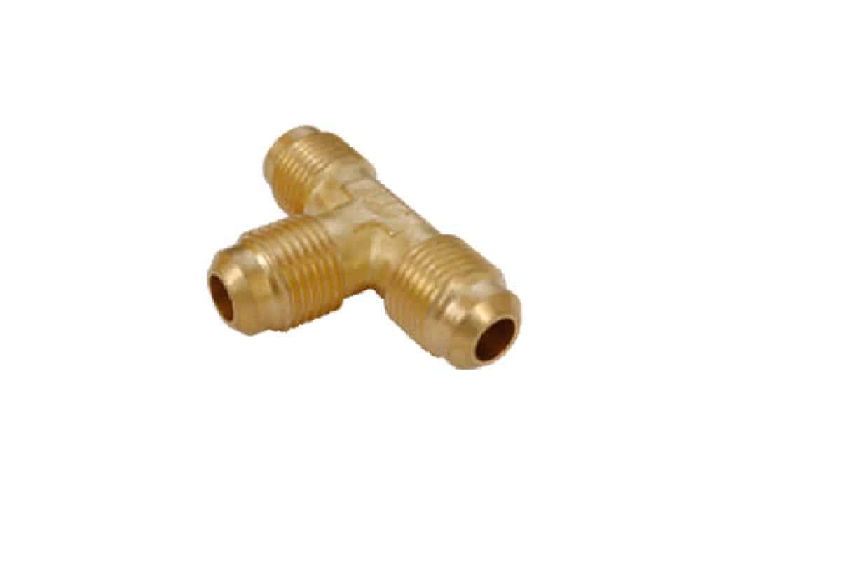 Brass triple end flare fitting for heavy machinery, and industrial