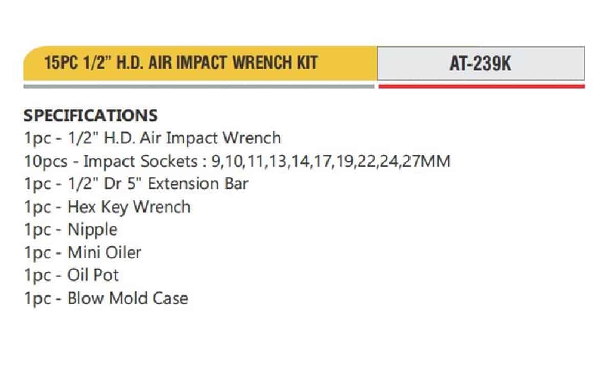 HighQuality Air Impact Wrench H D Kit for Efficient Agricultural